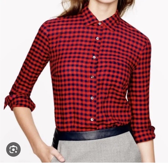 J. Crew Crinkly Boy Shirt in Gingham - Picture 1 of 4